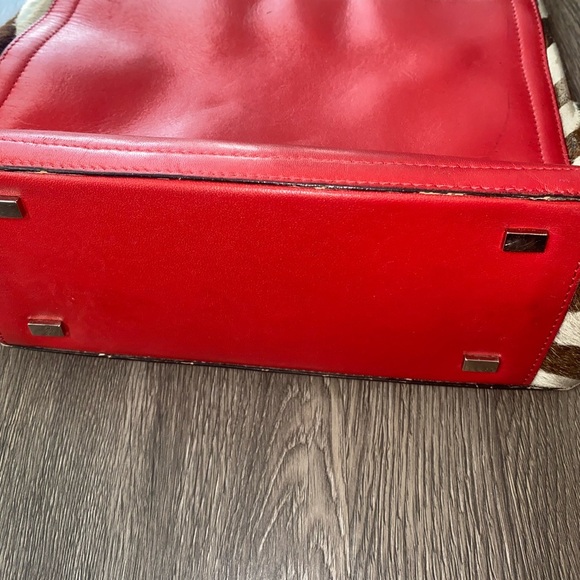 Adrienne Vittadini Red & Zebra Leather Purse | Designer Handbag - Picture 4 of 9